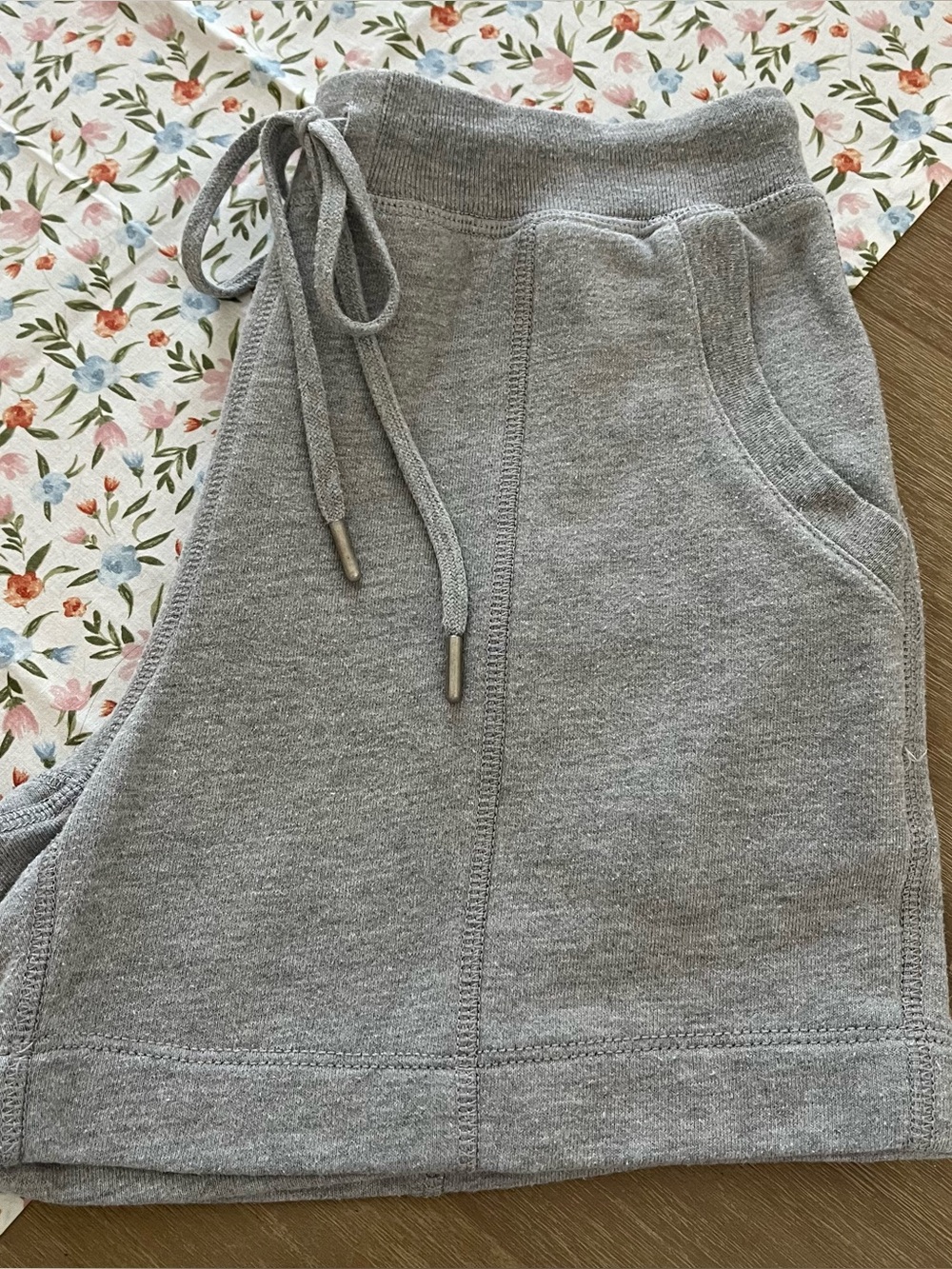 Workshop Republic Clothing Light Gray Lounge Shorts with Drawstring